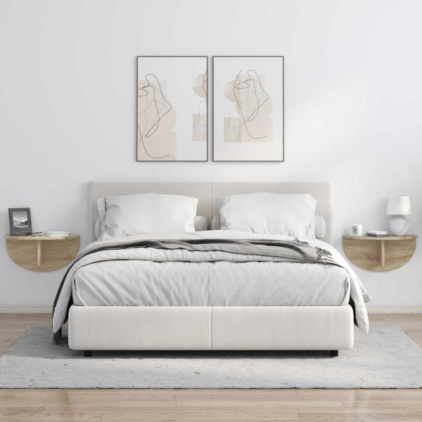 Wandregal 2 pcs Sonoma-Eiche 38 x 19 x 19 cm Holzwerkstoff