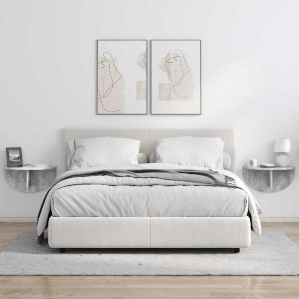 Wandregal 2 pcs Beton Grau 38 x 19 x 19 cm Holzwerkstoff