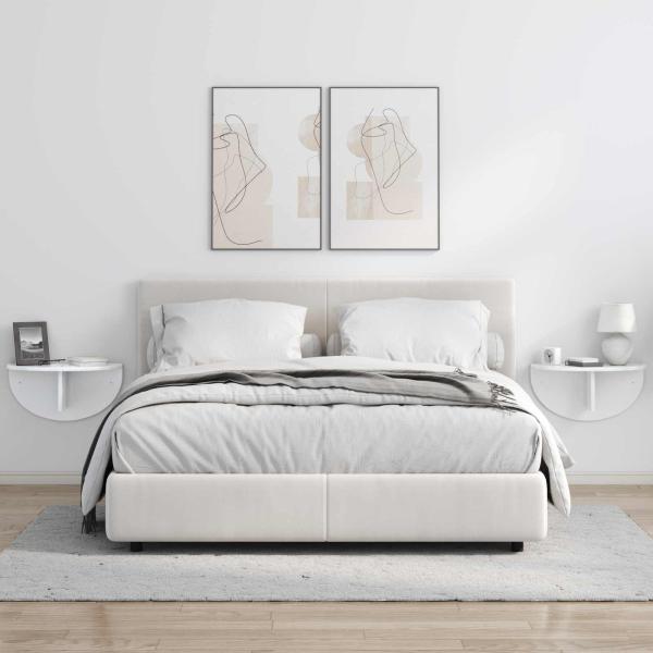 Wandregal 2 pcs Hochglanz Weiß 38 x 19 x 19 cm Holzwerkstoff