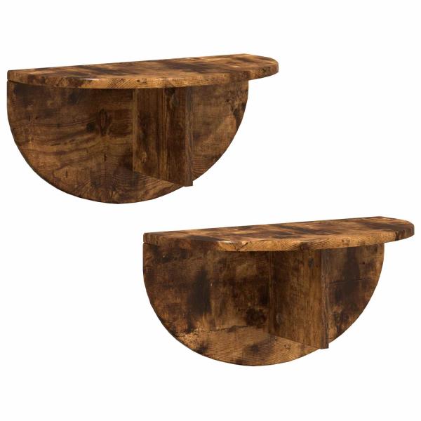 Wandregal 2 pcs Geräucherte Eiche 38 x 19 x 19 cm Holzwerkstoff