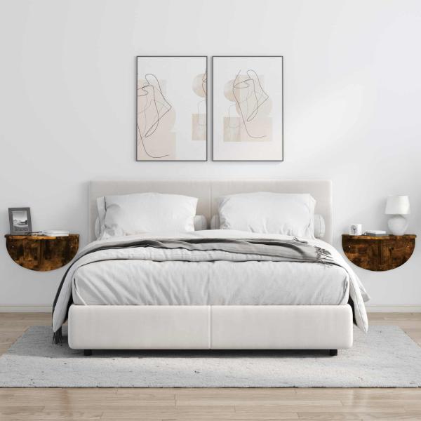 Wandregal 2 pcs Geräucherte Eiche 38 x 19 x 19 cm Holzwerkstoff