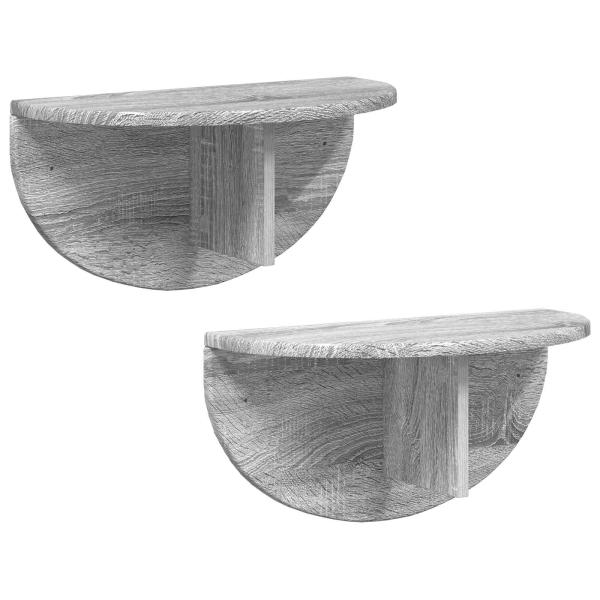 Wandregal 2 pcs Graues Sonoma 38 x 19 x 19 cm Holzwerkstoff