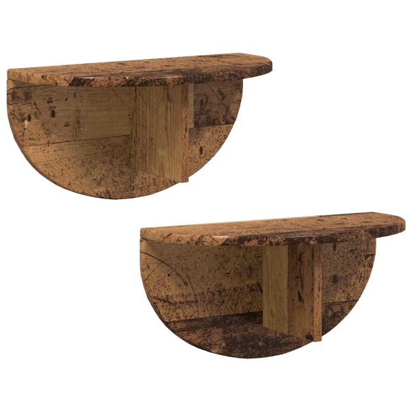 Wandregal 2 pcs Altholz 38 x 19 x 19 cm Holzwerkstoff
