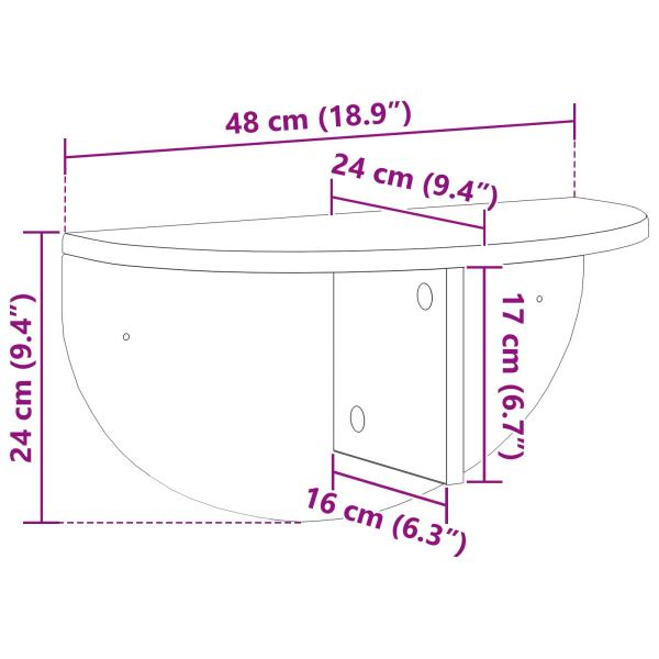 Wandregal 2 pcs Altholz 38 x 19 x 19 cm Holzwerkstoff