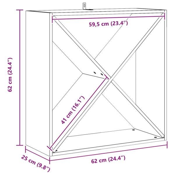 Weinregal 4 pcs Natur 62 x 25 x 62 cm Massives Kiefernholz