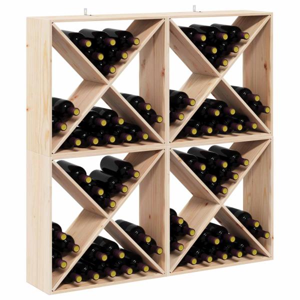 Weinregal 4 pcs Natur 62 x 25 x 62 cm Massives Kiefernholz