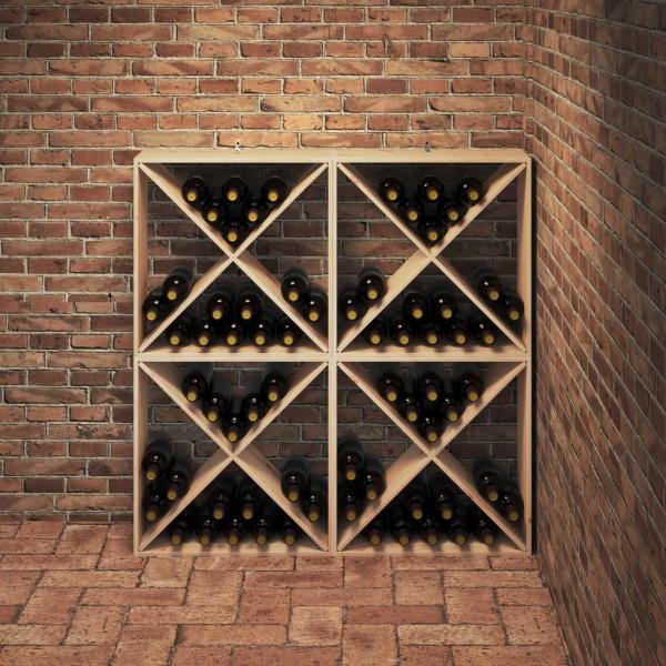 Weinregal 4 pcs Natur 62 x 25 x 62 cm Massives Kiefernholz