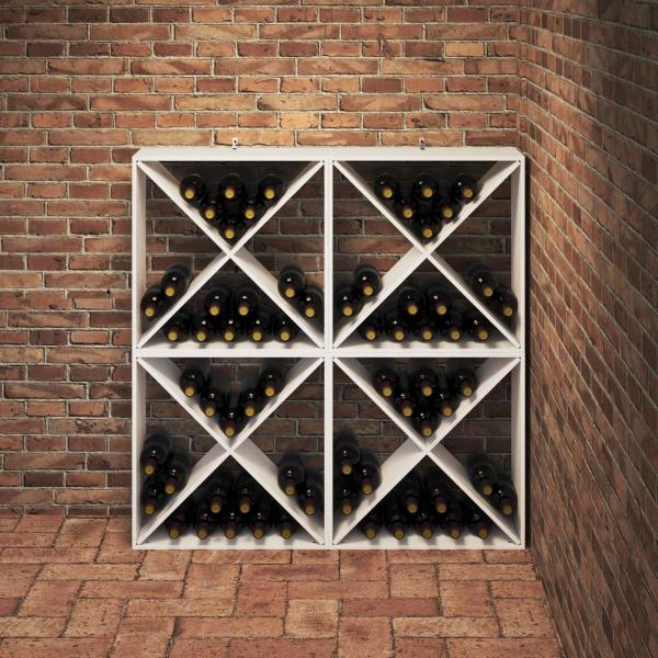 Weinregal 4 pcs Weiß 62 x 25 x 62 cm Massives Kiefernholz