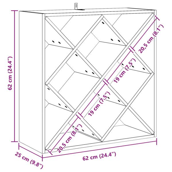 Weinregal 2 pcs Weiß 62 x 25 x 62 cm Massives Kiefernholz