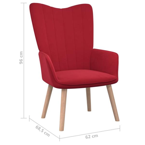 Relaxsessel mit Hocker Weinrot Samt