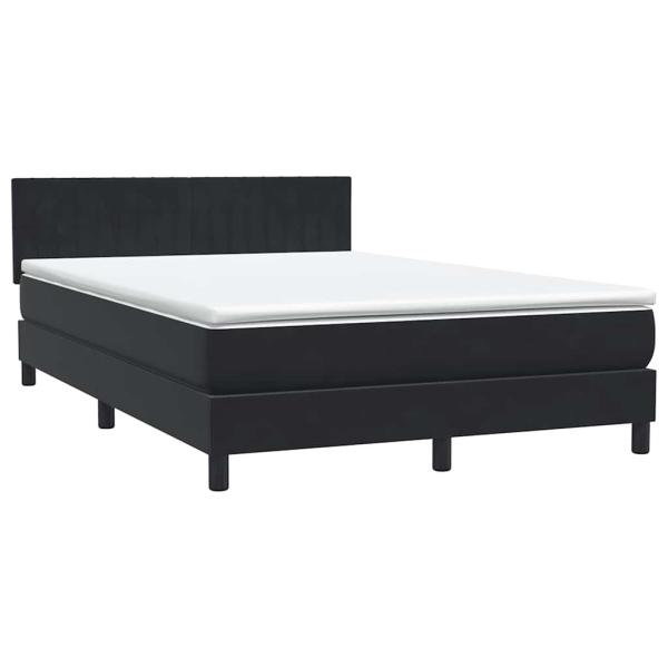 Boxspringbett mit Matratze Schwarz 160x210 cm Samt