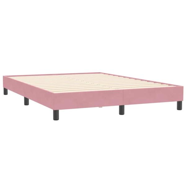Boxspringbett mit Matratze & LED Rosa 160x210 cm Samt