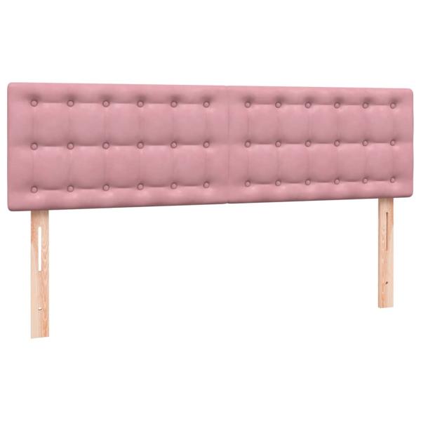 Boxspringbett mit Matratze & LED Rosa 160x210 cm Samt