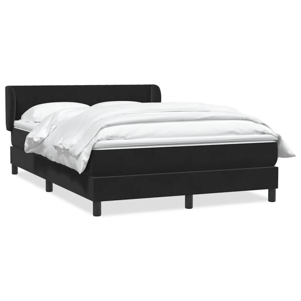 Boxspringbett mit Matratze Schwarz 160x210 cm Samt