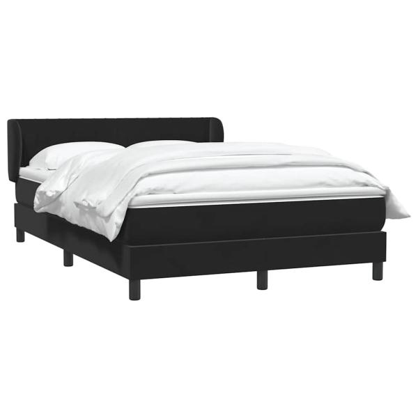 Boxspringbett mit Matratze Schwarz 160x210 cm Samt