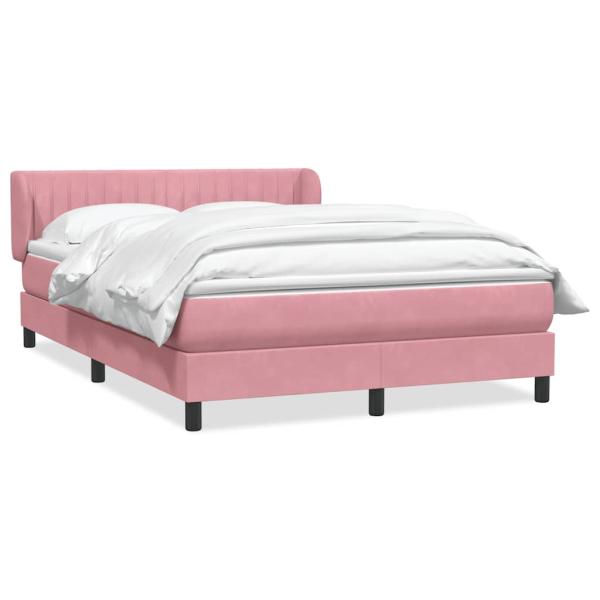 Boxspringbett mit Matratze Rosa 140x220 cm Samt