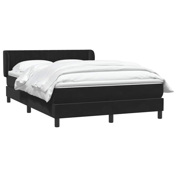 Boxspringbett mit Matratze Schwarz 160x220 cm Samt