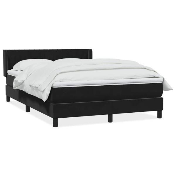 Boxspringbett mit Matratze Schwarz 160x220 cm Samt