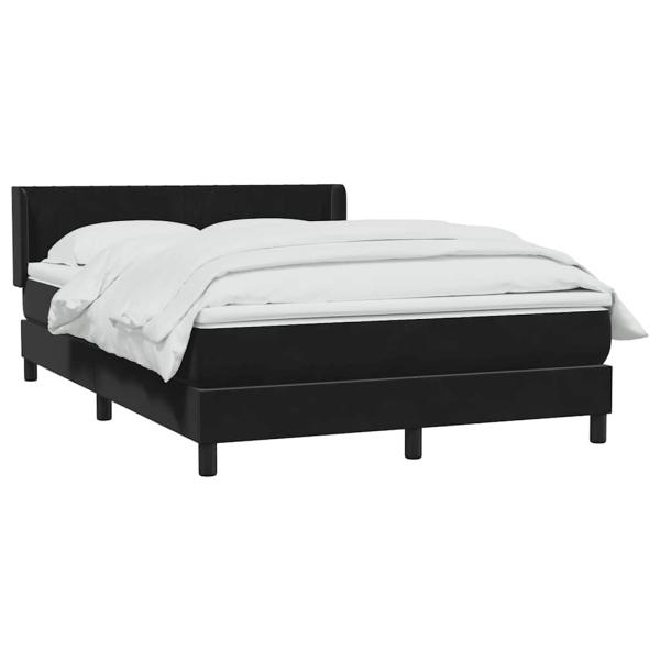 Boxspringbett mit Matratze Schwarz 160x220 cm Samt