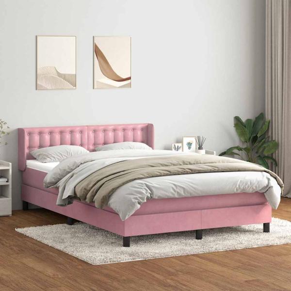 ARDEBO.de - Boxspringbett mit Matratze Rosa 160x210 cm Samt