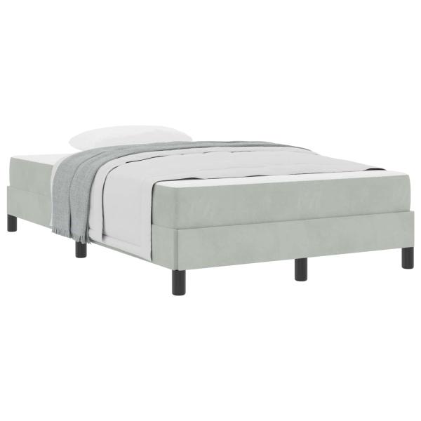 Boxspringbett mit Matratze Hellgrau 120 x 210 cm Stoff