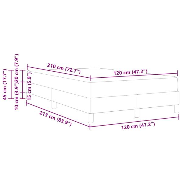 Boxspringbett mit Matratze Dunkelgrau 120 x 210 cm Stoff