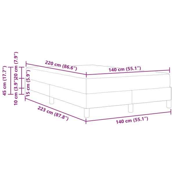 Boxspringbett mit Matratze Dunkelgrau 140 x 220 cm Stoff