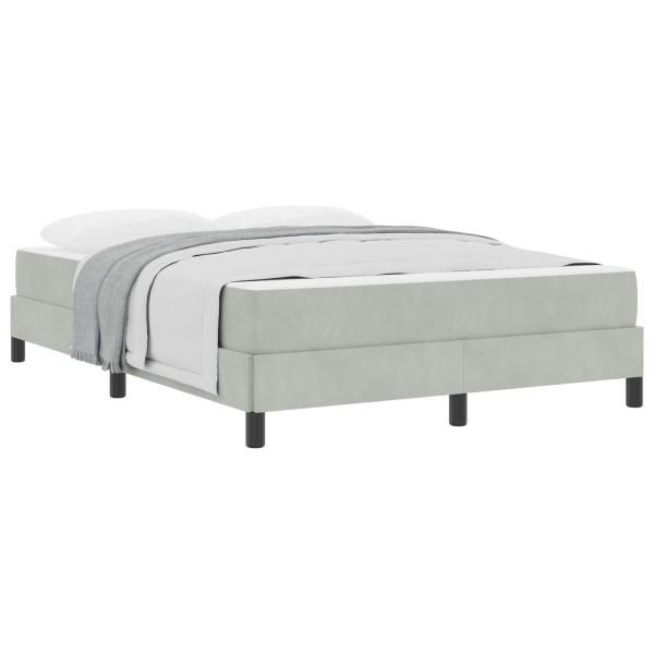 Boxspringbett mit Matratze Hellgrau 160 x 220 cm Stoff