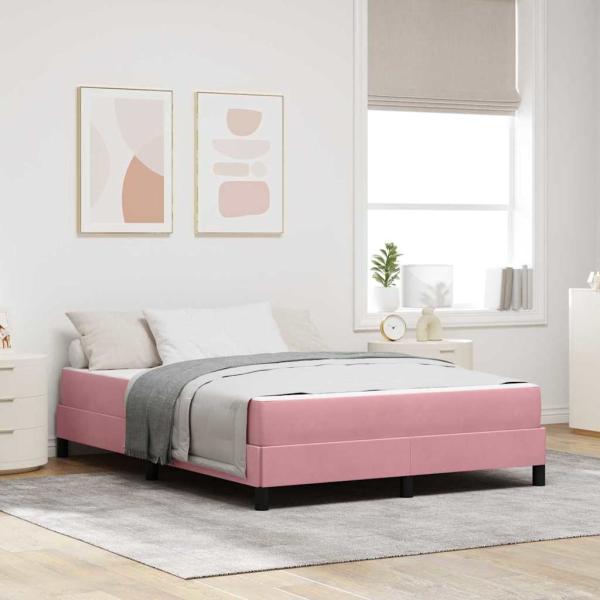 ARDEBO.de - Boxspringbett mit Matratze Rosa 160 x 220 cm Stoff