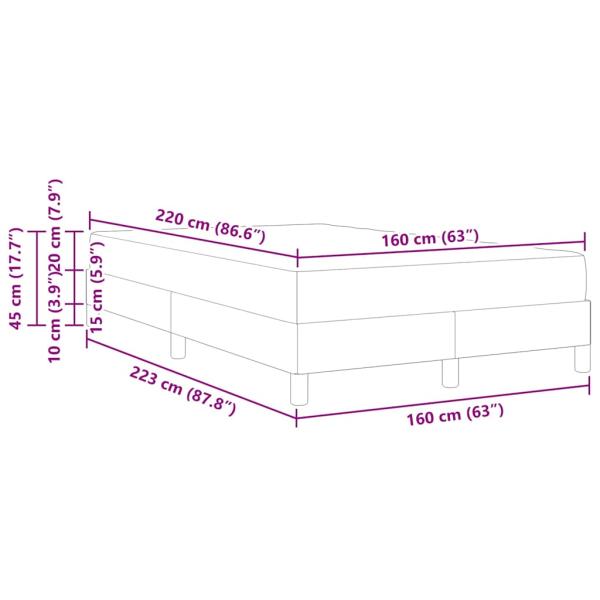Boxspringbett mit Matratze Rosa 160 x 220 cm Stoff