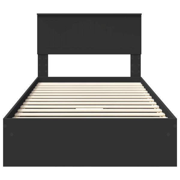 Aufbewahrungsbett Schwarz 100 x 200 cm Holzwerkstoff