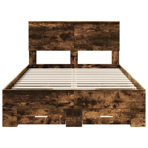 Bettrahmen Geräucherte Eiche 120 x 200 cm Holzwerkstoff