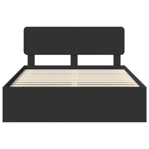 Bettrahmen Schwarz 160 x 200 cm Massives Kiefernholz