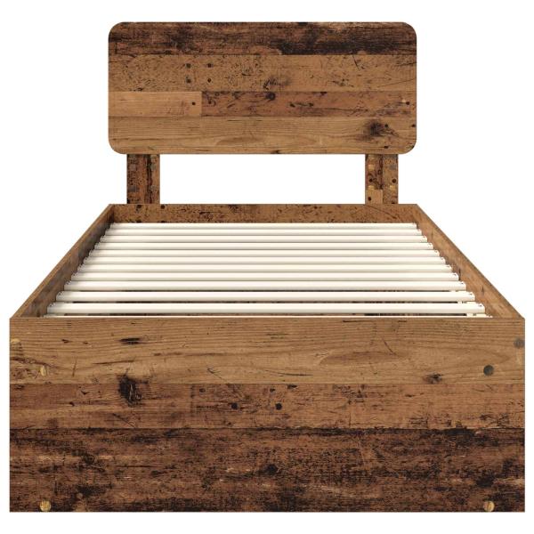 Bettrahmen Altholz 90 x 190 cm Massives Kiefernholz