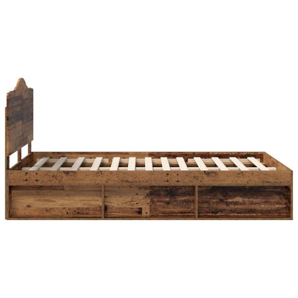 Bettrahmen Altholz 135 x 190 cm Massives Kiefernholz