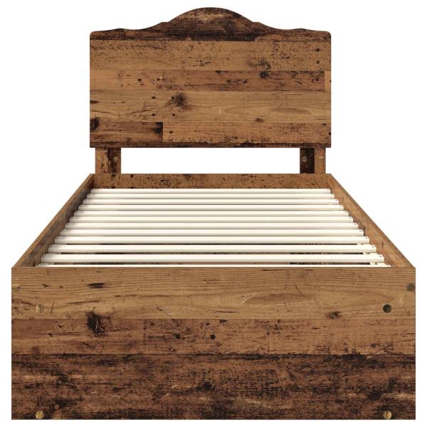 Bettrahmen Altholz 100 x 200 cm Massives Kiefernholz