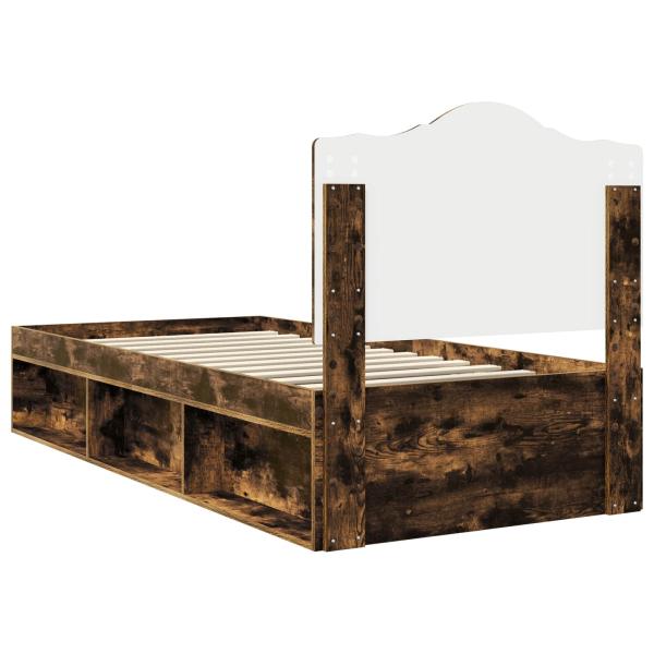 Bettrahmen Geräucherte Eiche 90 x 200 cm Massives Kiefernholz