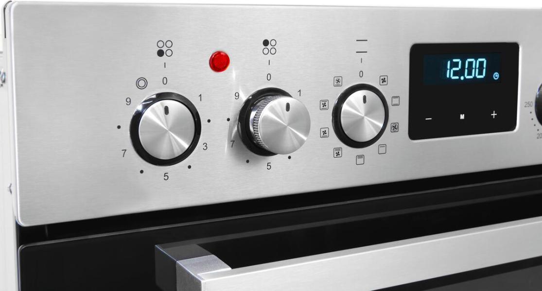 Exquisit EHE185-HBZ-020-Set EEK: A Herdset mit Glaskeramikkochfeld, 59,5 cm breit, 75 L, Edelstahl