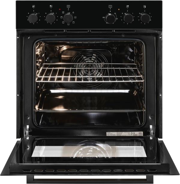 Exquisit HE256-U-020-Set EEK: A Herdset mit Glaskeramikkochfeld, 59,5 cm breit, 59 L, Auftauprogramm, schwarz