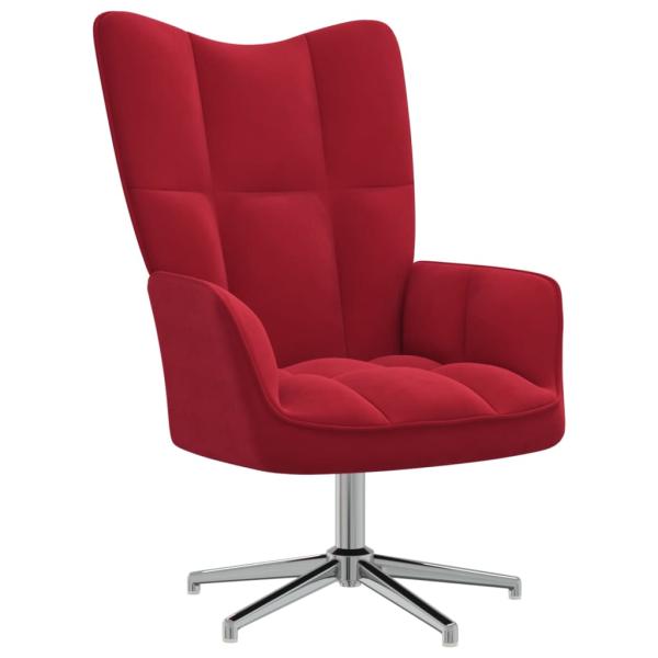 Relaxsessel mit Hocker Weinrot Samt