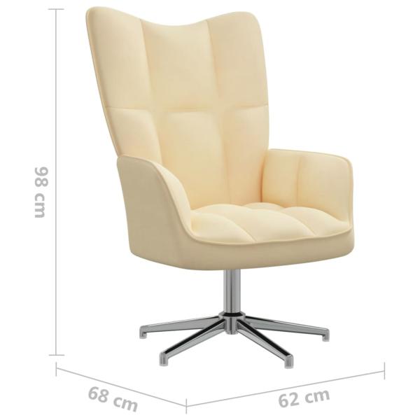 Relaxsessel mit Hocker Cremeweiß Samt