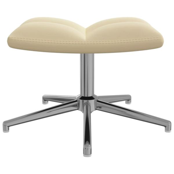 Relaxsessel mit Hocker Cremeweiß Samt