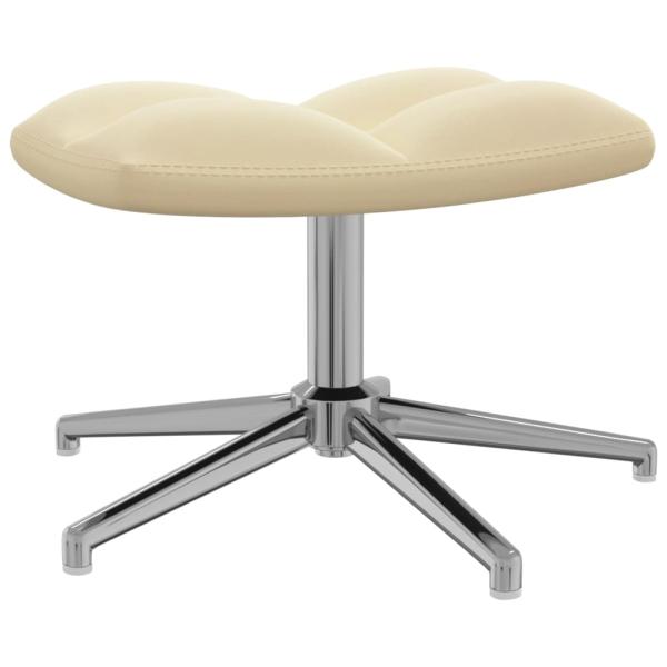 Relaxsessel mit Hocker Cremeweiß Samt