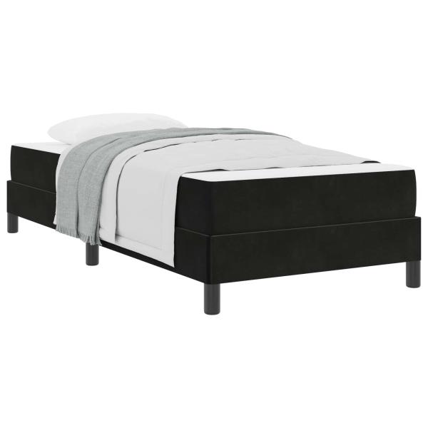 Boxspringbett mit Matratze Schwarz 80 x 220 cm Stoff