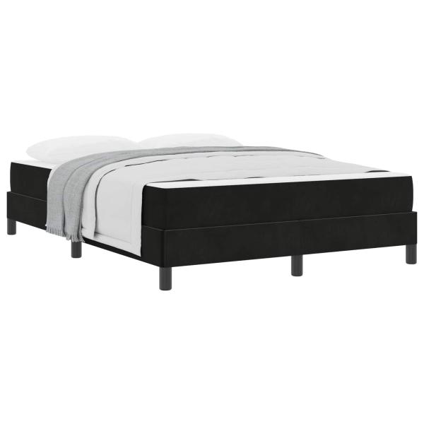Boxspringbett mit Matratze Schwarz 160 x 220 cm Stoff