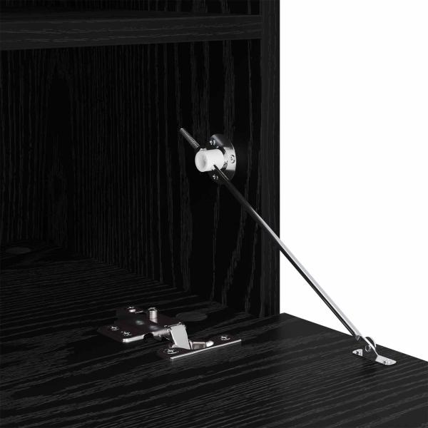 TV-Wandregal-Set 7 pcs Schwarz Eichen-Optik Holzwerkstoff