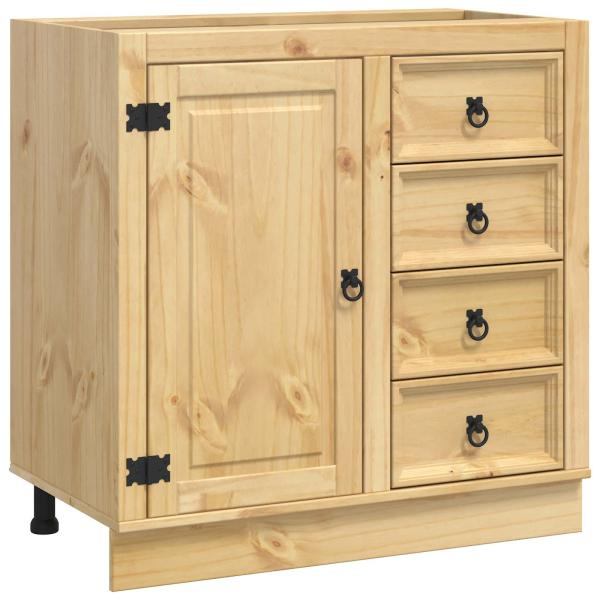Schrank mit Regal Honig 80 x 46 x 81.5 cm Massives Kiefernholz