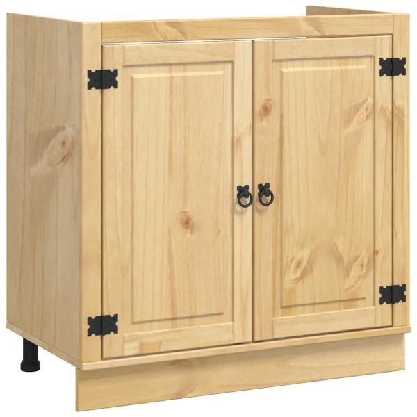 Schrank mit Tür Honig 80 x 46 x 81.5 cm Massives Kiefernholz