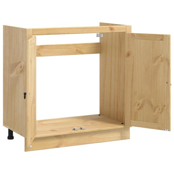 Schrank mit Tür Honig 80 x 46 x 81.5 cm Massives Kiefernholz