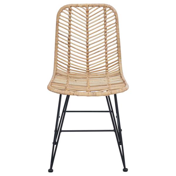 Esszimmerstuhl 2 pcs Natur 44,5 x 55 x 85 cm Rattan und Eisen